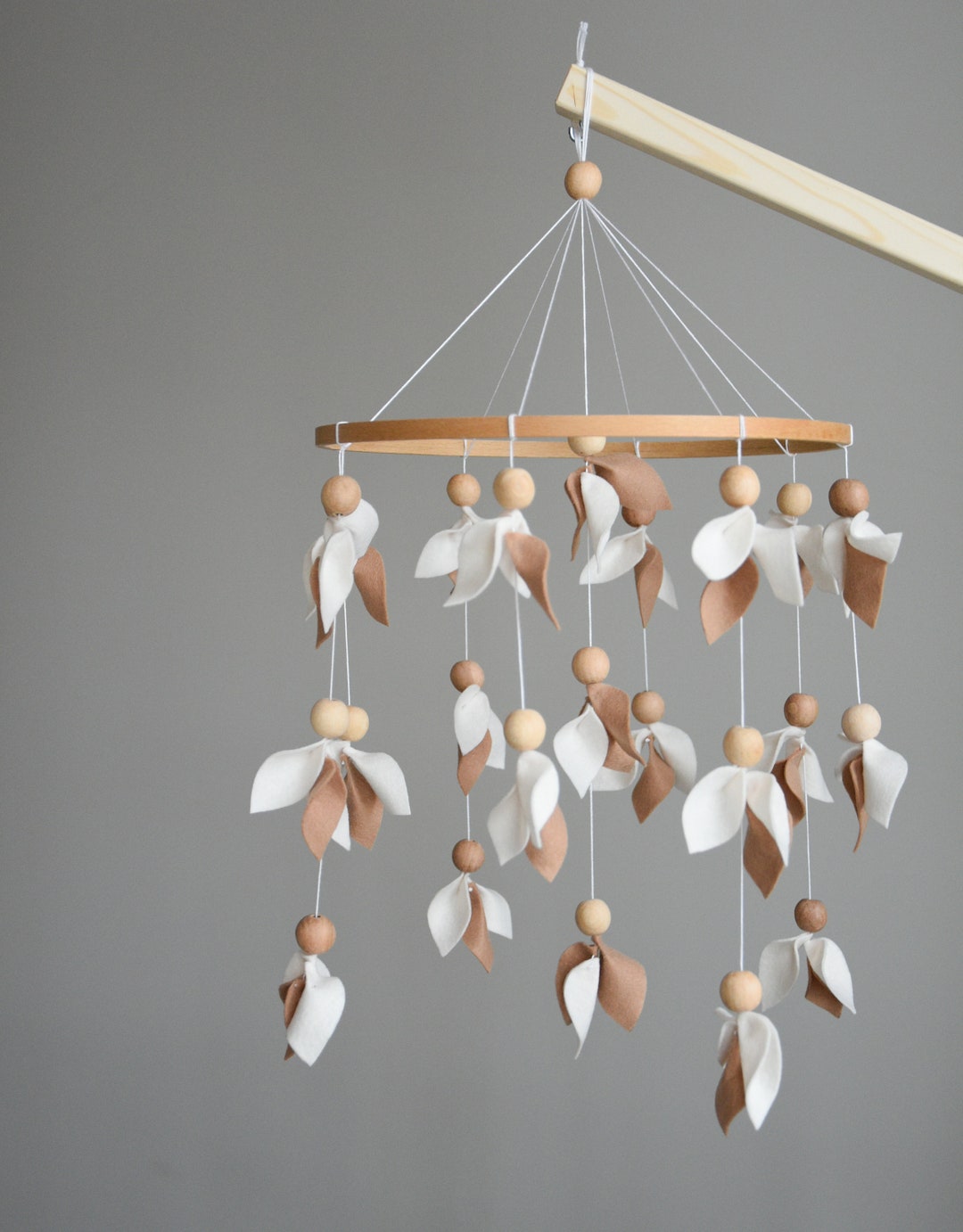 Floral Nursery Baby Mobile, Neutral Crib Mobile, Neutral Floral Baby Mobile, Forest Baby Mobile