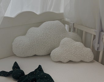 Boucle cloud cushion set neutral nursery decoration boucle cloud pillow baby nursery decor cloud nursery decor decorative cushions nursery