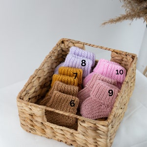 Knitted baby socks, baby gift, knit merino wool socks for boy and girl, 0-3 months old socks, newborn socks, baby showers gift, Baby shoes image 3