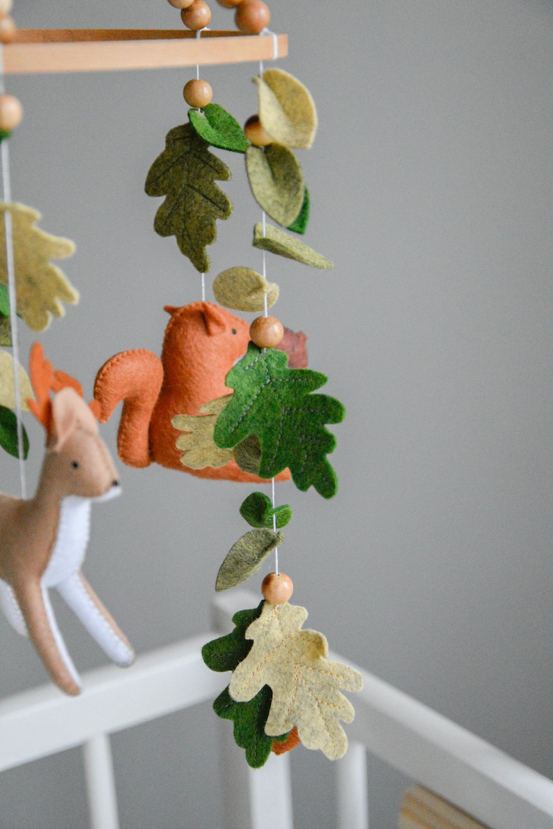 Woodland Baby Crib Mobile Forest Animal Nursery Mobile Baby Etsy