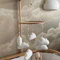 Boucle handmade clouds baby mobile, Neutral nursery mobile, Clouds baby crib mobile, Clouds mobile, Minimalist nursery mobile, Boucle clouds product logo