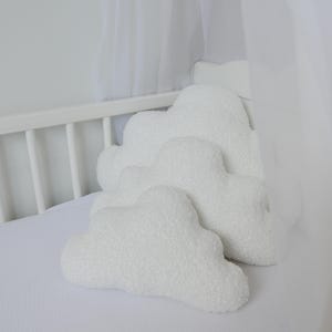 Boucle cloud cushion set neutral nursery decoration boucle cloud pillow baby nursery decor cloud nursery decor decorative cushions nursery