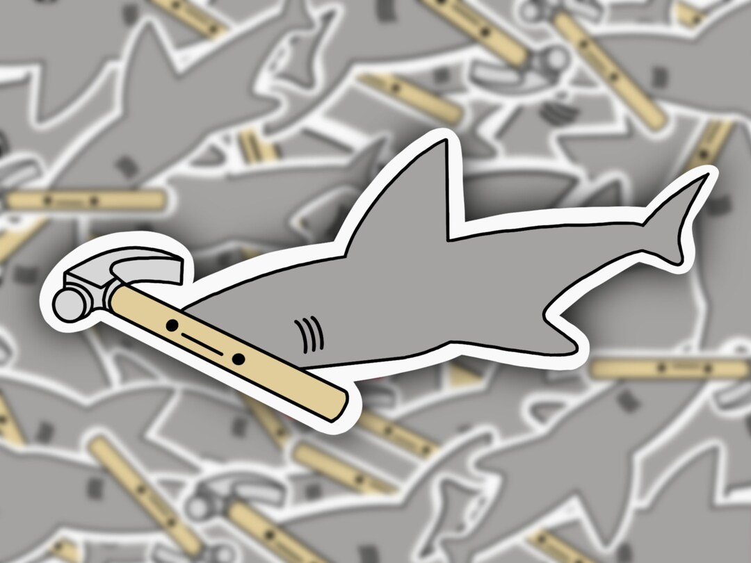 Hammerhead Shark Waterproof Sticker Waterproof Sticker - Etsy