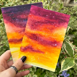 Galaxy Painting Postcard - Gift - Watercolour - Space - Handpainted - Abstract - Postcard Art