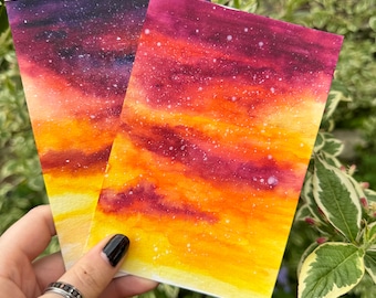 Galaxy Painting Postcard - Gift - Watercolour - Space - Handpainted - Abstract - Postcard Art