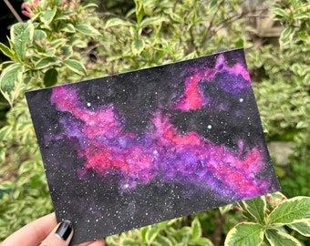 Pintura Galaxy - Regalo - Acuarela - Espacio - Pintado a mano - Abstracto - Luna