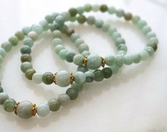 Burmese Jade Bead Bracelet: Genuine Gemstone Jewelry