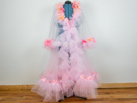 Fairy Tulle Robe Flower Ruffle Collar Princess Dress Fairy Halloween  Flowing Forest Costume Lingerie Circle Skirt Any Size Color - Etsy