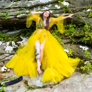 Däumelinchen Tüll Robe, Rüschen Glocke Ärmel, Sheer Fairy Kleid Rock Schärpe, Burlesque Dessous Sexy, Kostüm Mode Kleidungsstück, Jede Größe Farbe