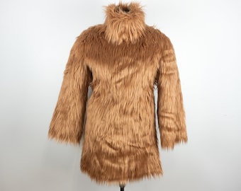 Kids Long Sleeve Custom Faux Fur Mod Dress, Pastel Turtle Neck Theater Halloween Costume High Fashion Garment, Any Size