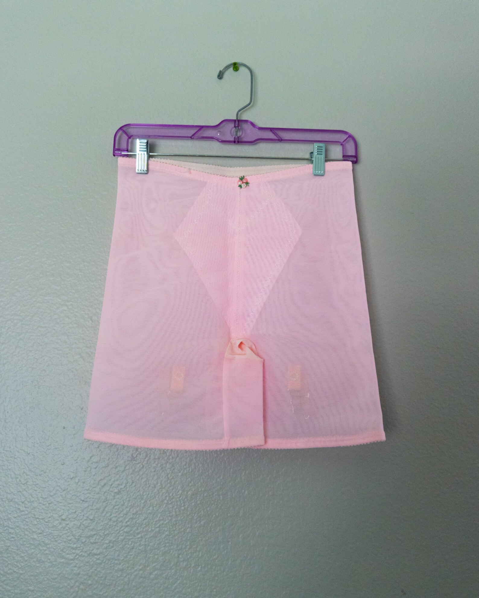 Pink Mesh Garter Shorts Sexy Vintage High Rise Waisted Etsy