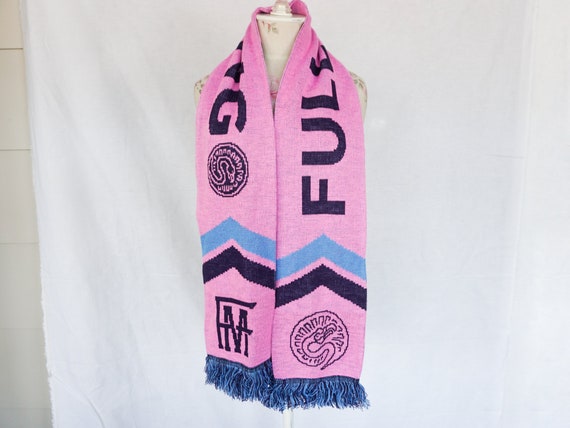 Graphic Winter Scarf Blue Pink Black Full Ming St… - image 3