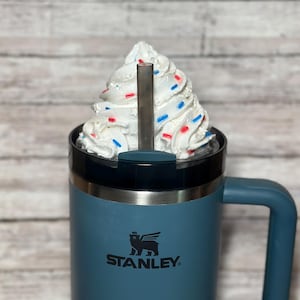 Faux Whipped Cream Stanley Topper: 4th of July Decoration