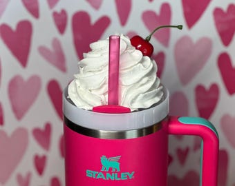 Faux Whipped Cream Stanley Topper: Cherry