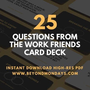 Cartes de questions détaillées pour la consolidation d'équipe au travail | Jeu de cartes | Téléchargement instantané | Kits de team building en 5 minutes, activités de cohésion d'équipe à distance