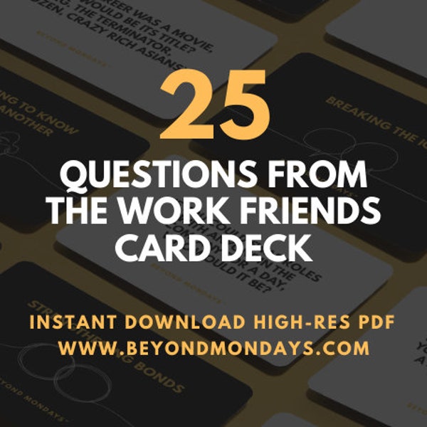 Deep Question Cards for Team Building at Work | Card Game | Instant Download | 5 Minute Team Building Kits, Remote Team Bonding Activities