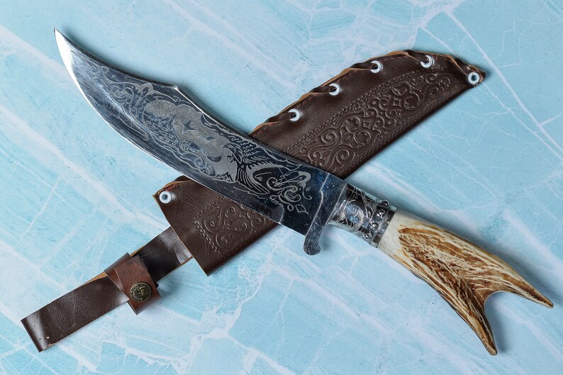 Unique Wild Goat Handle Knife Handmade Uzbek Pchak Knife Etsy