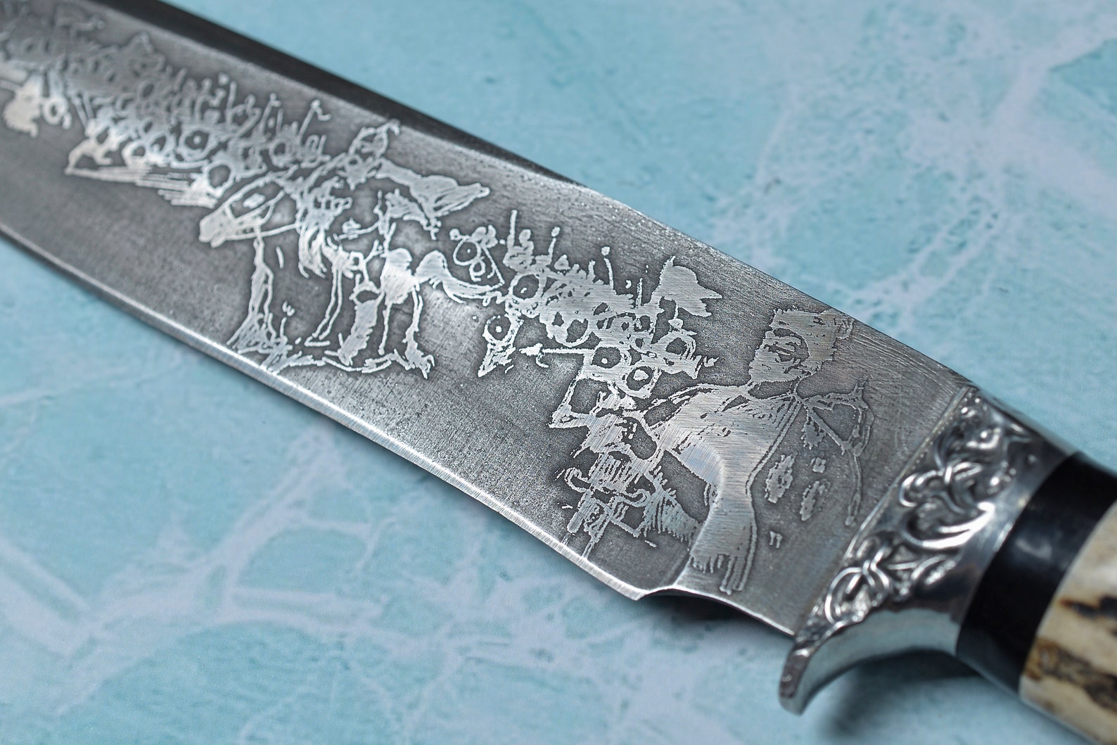 Wild Goat Horn Handle Knife With Sheath Sharp Emergency Knife Groomsmen