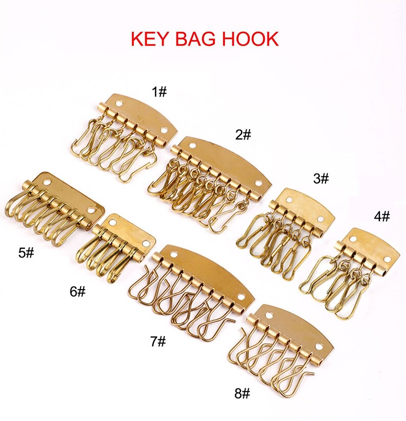 Copper Key Organizer Key Hooks Keychain Holder Leather Etsy