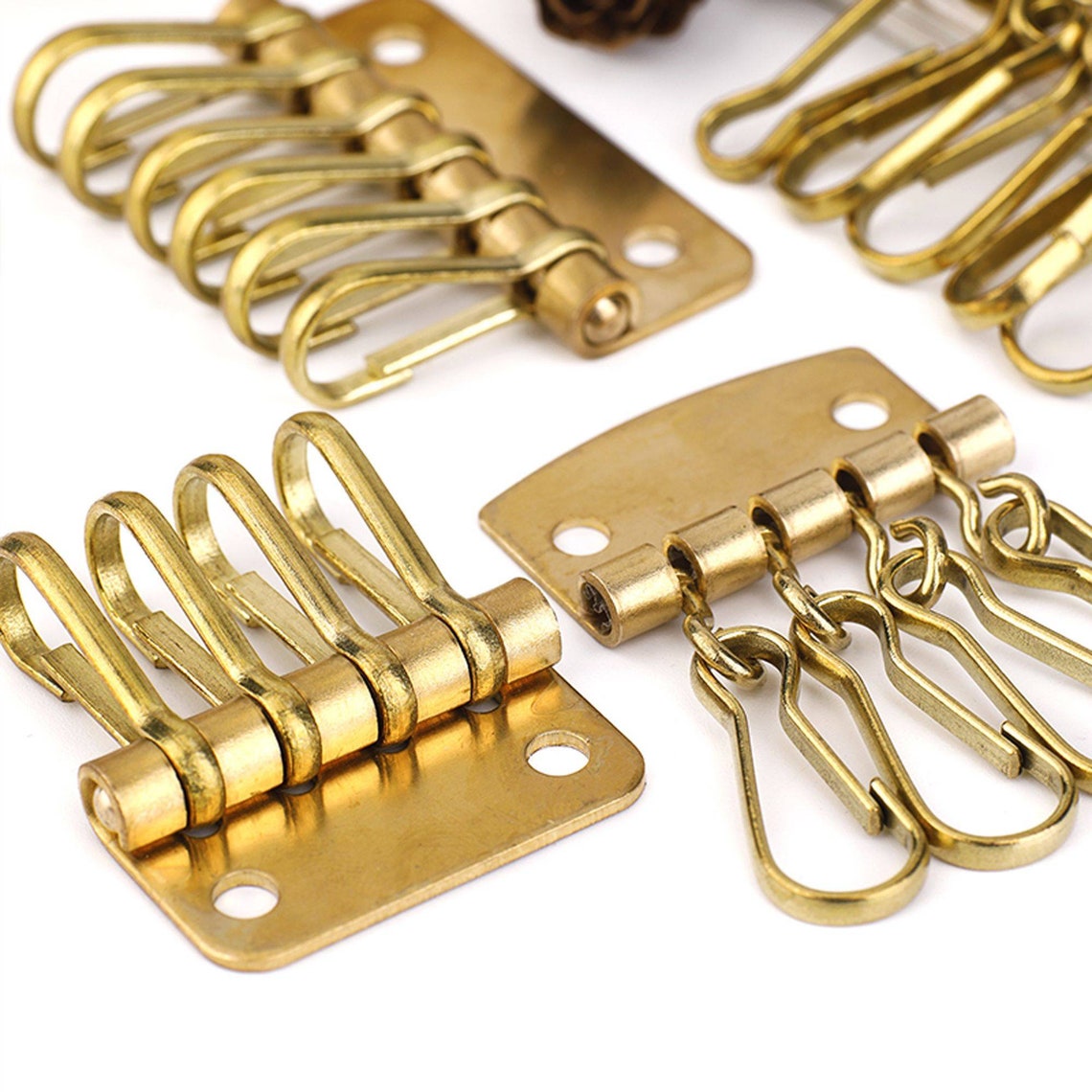 Copper Key Organizer Key Hooks Keychain Holder Leather Etsy