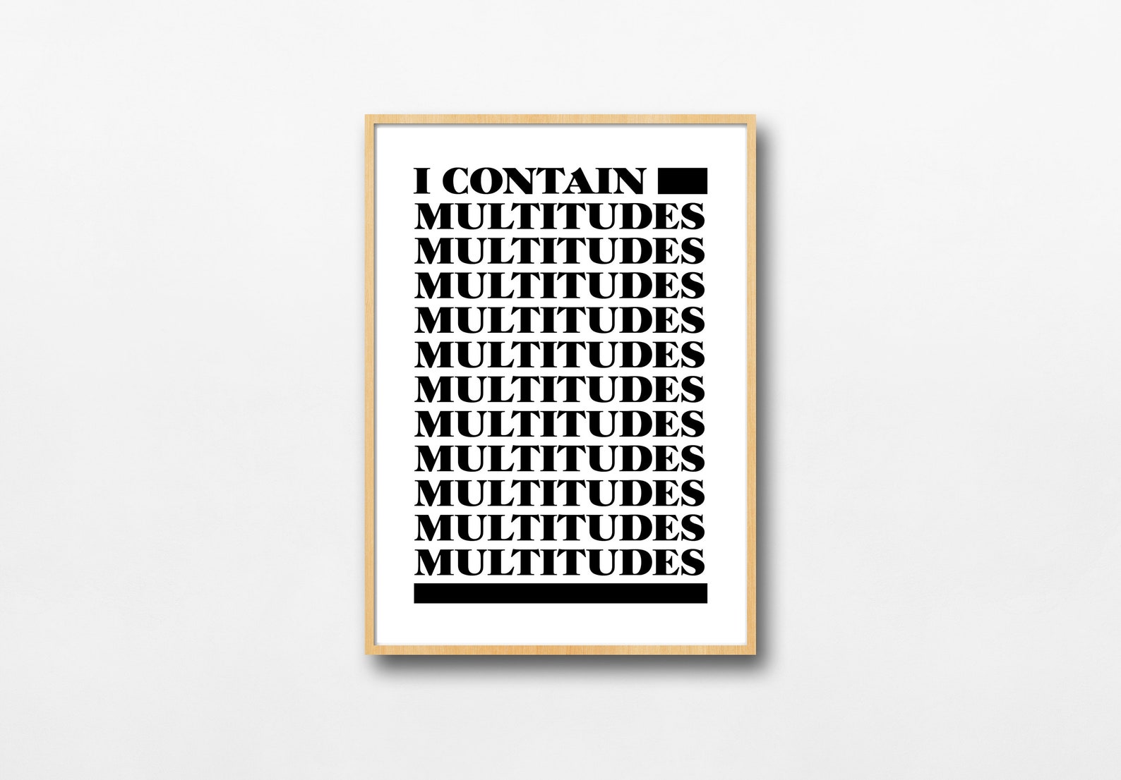 I Contain Multitudes Poster Walt Whitman Quote Song of - Etsy