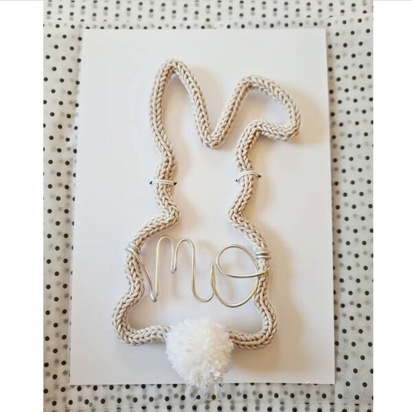 Easter gift | Knitted wire bunny rabbit | Woodland themed nursery | Letterbox gift | Personalised Nursery decor | Woodland theme