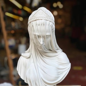 Large Veiled Lady Statue 13  Inches ,Virgin Lady Statue Sculpture,Large Statue ,Home Decor,Housewarming Gift