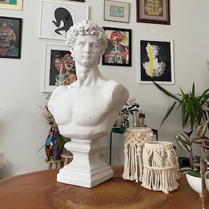 22 Inches Huge David Sculpture Statue, David Bust Statue, Bust, Large White Sculpture,Roman Sculpture Statues, Greek Bust Statue