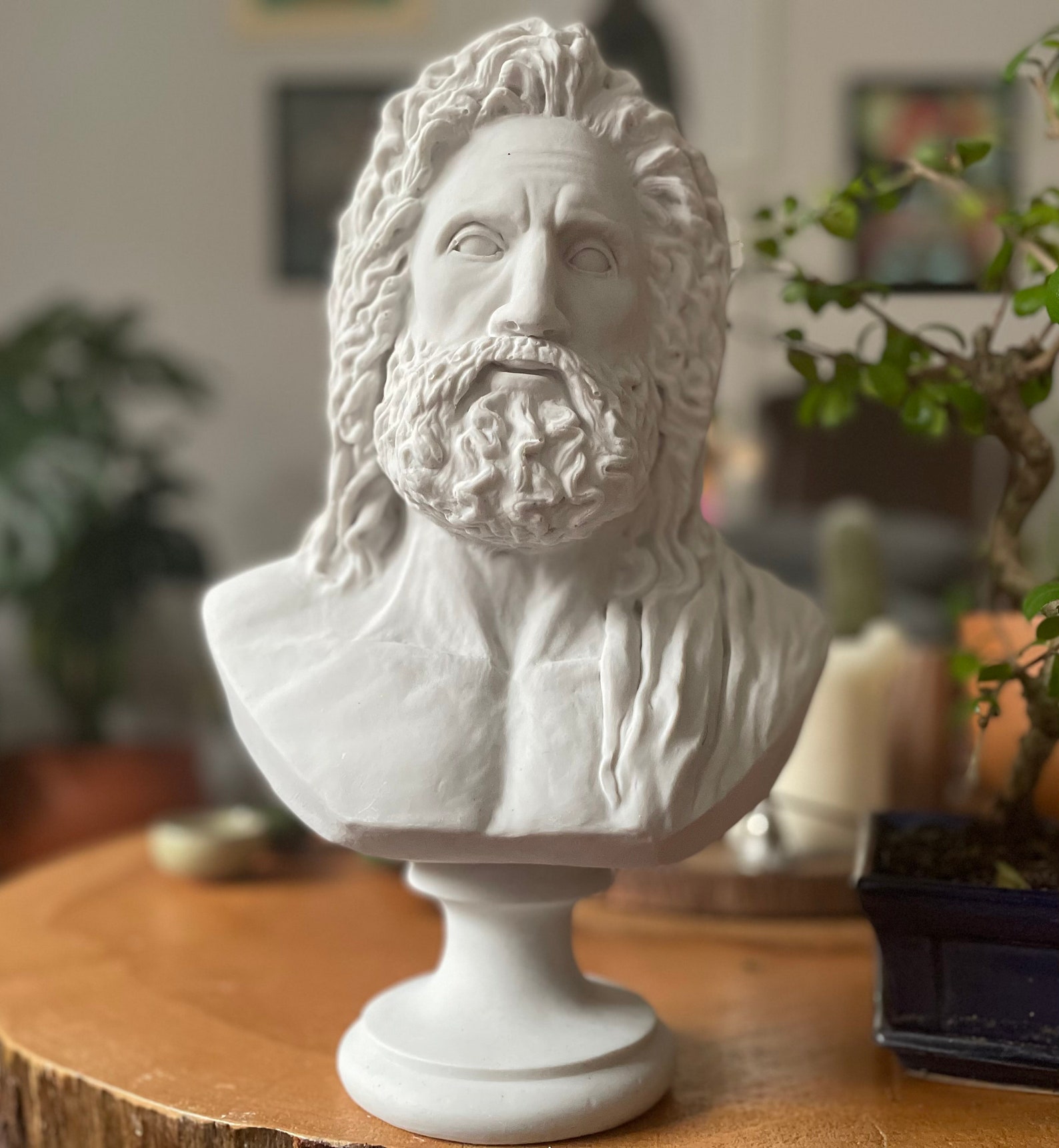 Large Zeus Sculpture Statue Zeus Bust Statue 14 Inches Bust Etsy UK