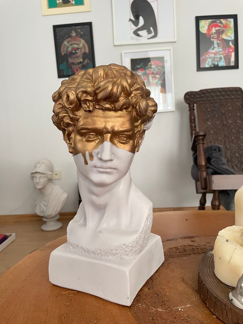 Large David Sculpture Statue 13 Inches David Bust Statue Etsy