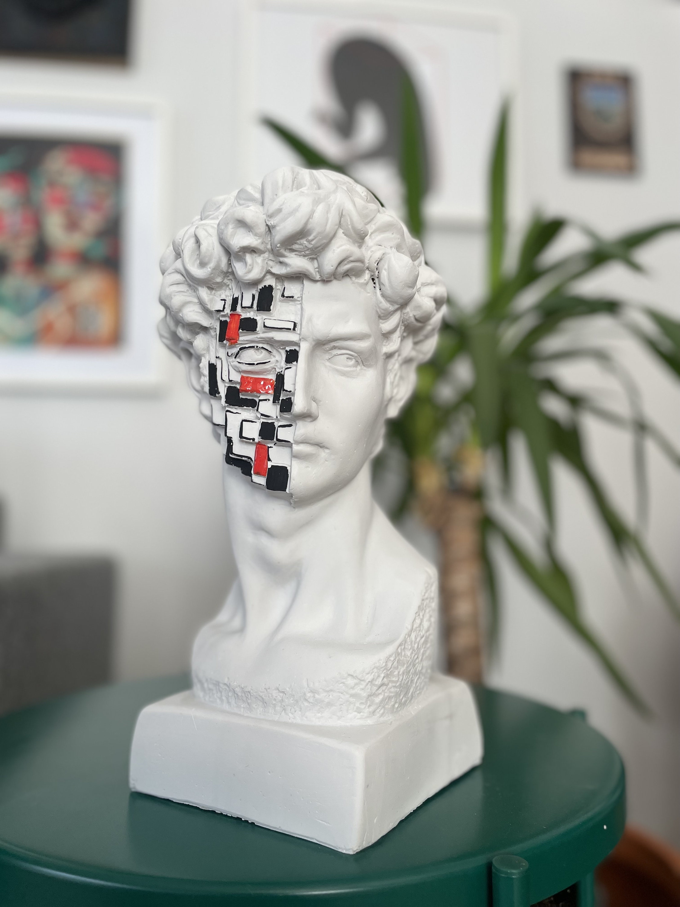 13.3" Inch David Statue | Colorful Renaissance Sculpture | Michelangelo's David | Popart David Statue