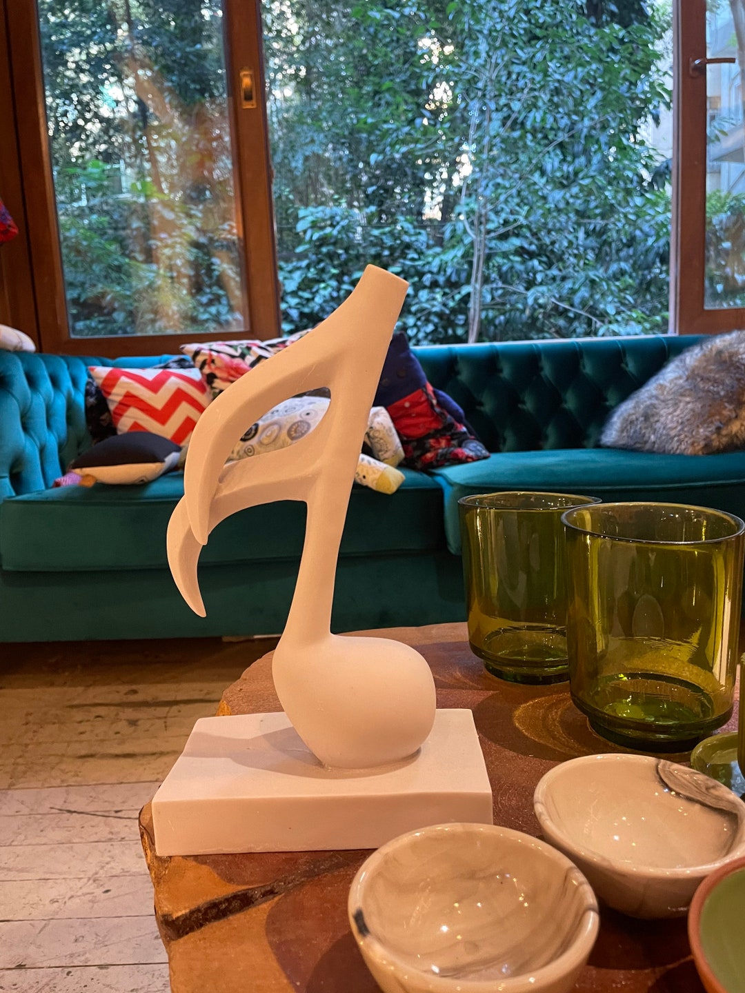 Large Musical Note Sculpture Statue, 11 Inches , Music Statue , Musical