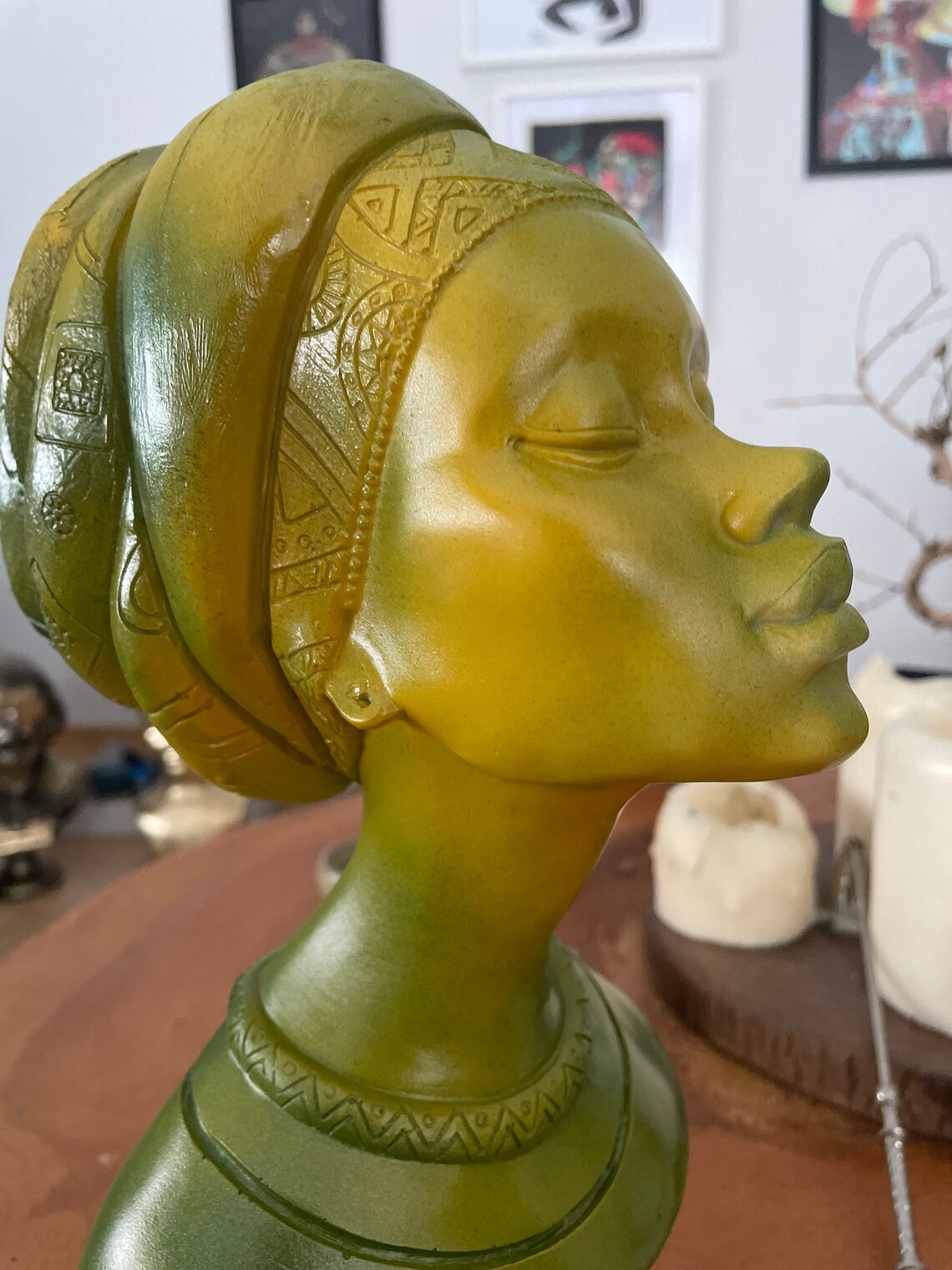 Large African Lady Sculpture Statue African Statue Bust Etsy
