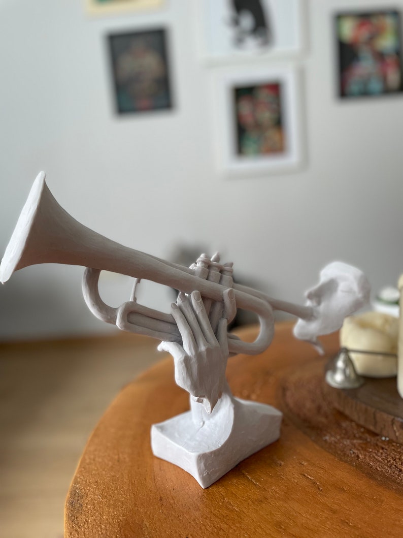 Large Trumpet Artist Sculpture Statue 12 Inches Music Etsy
