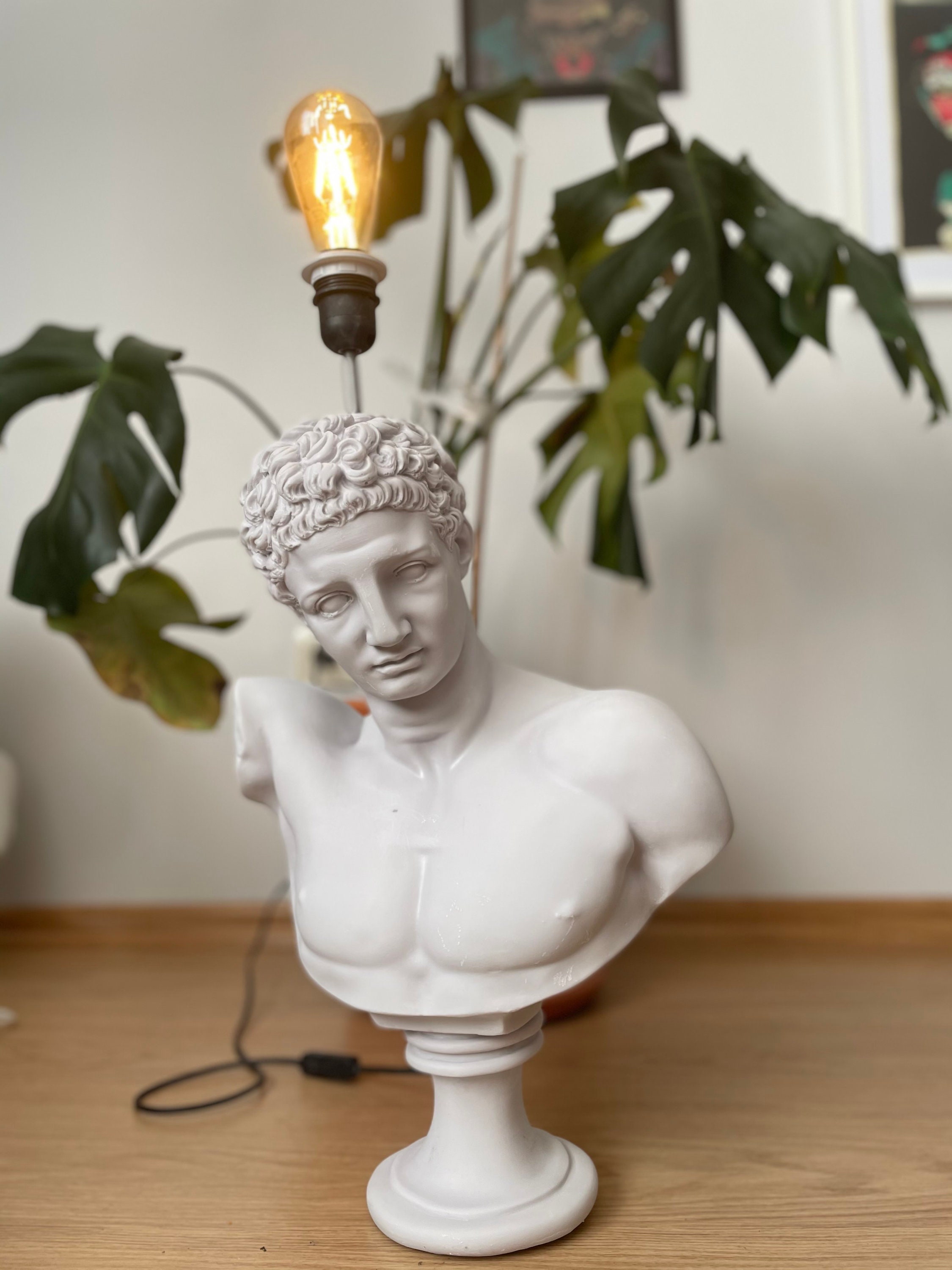 Statue Lamp of Hermes Head Greek Bust Statue Pop Art Etsy