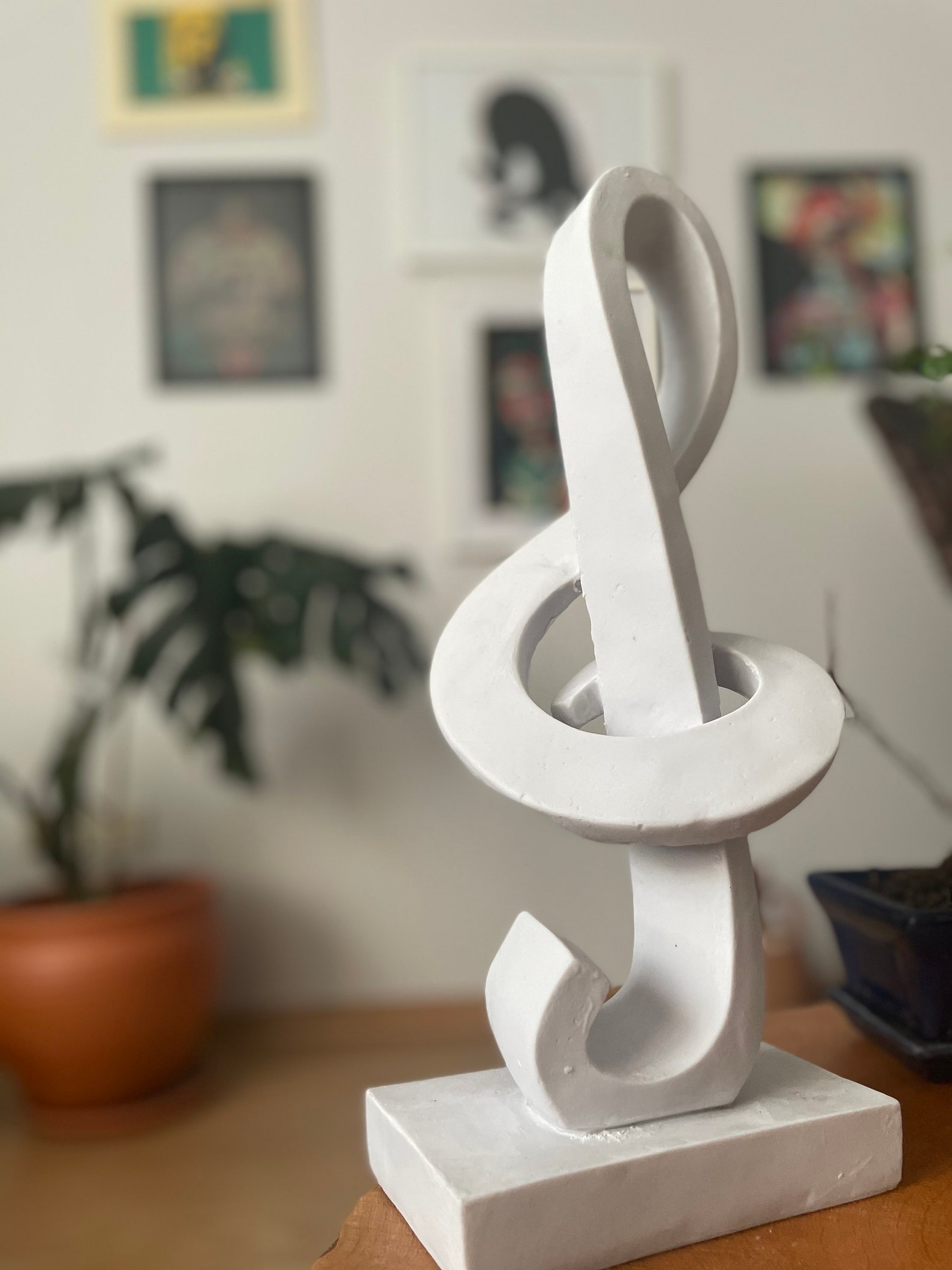 Treble Clef Sculpture Statue 14 Inches Music Statue Etsy