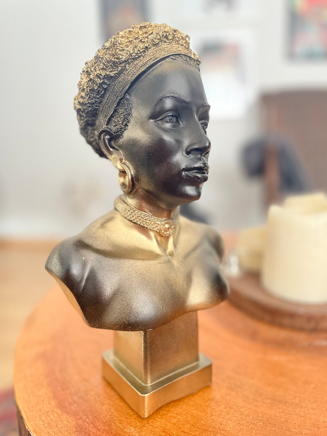 Large African Lady Sculpture Statue African Statue Bust Etsy UK