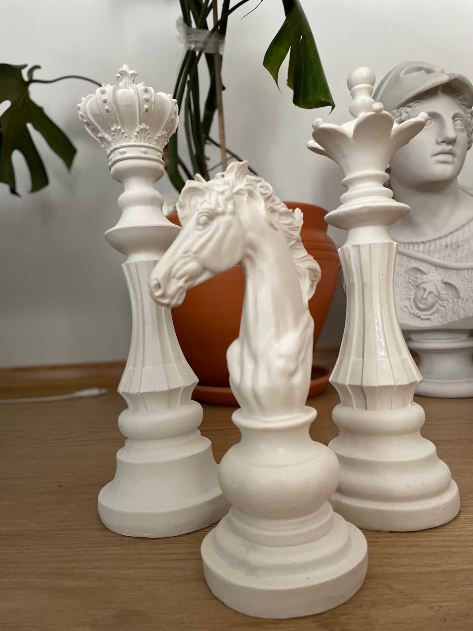 Large Chess Team Statues3 Piece Chess Sculpture151013 | Etsy