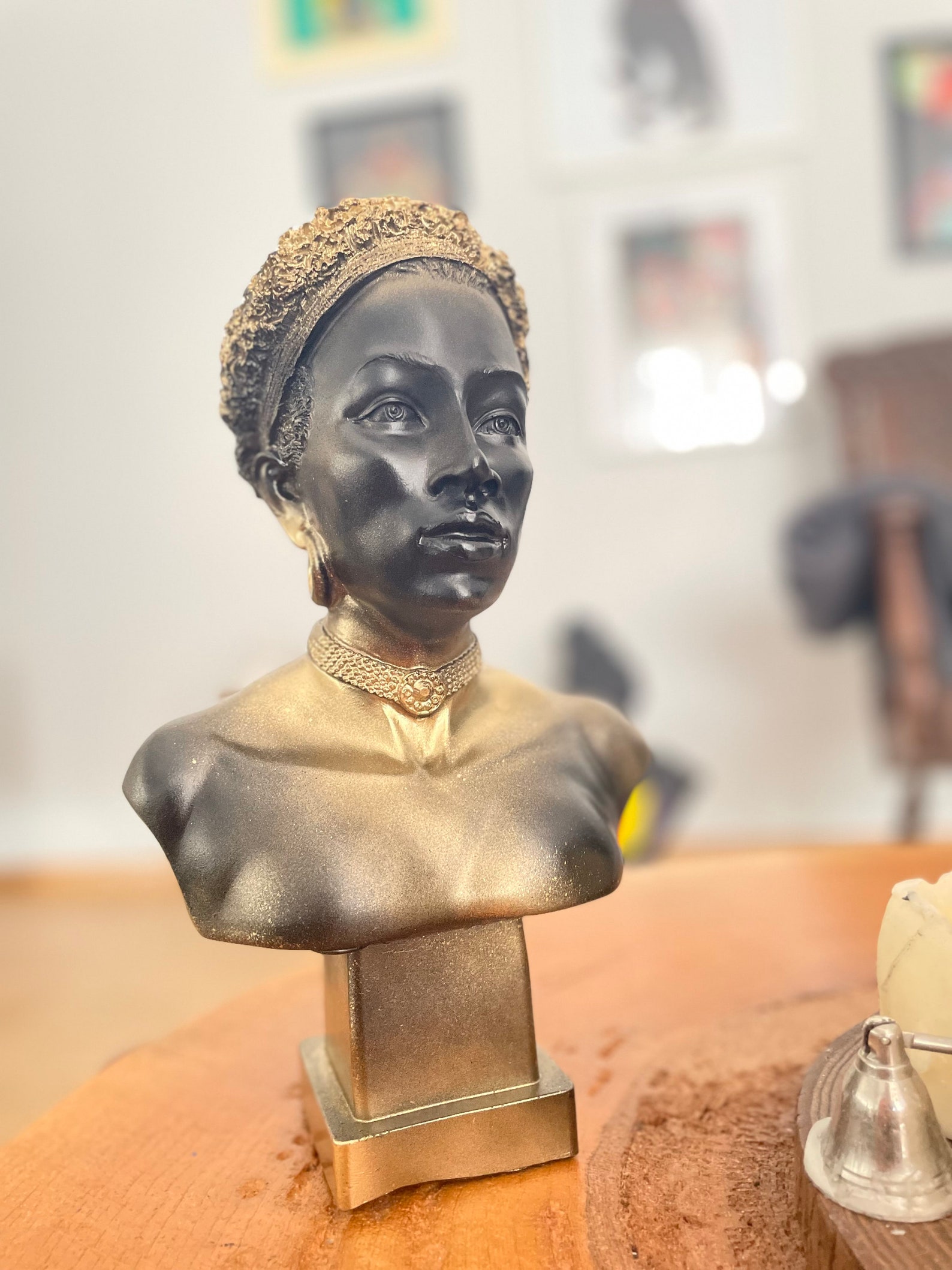 Large African Lady Sculpture Statue African Statue Bust Etsy UK