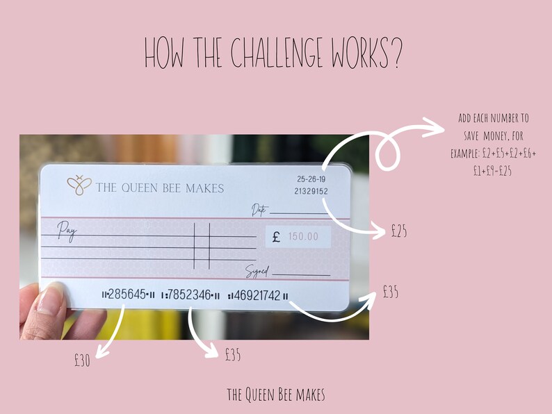 Cheque Tracker Cheque Money Saving Challenge Tracker - Etsy UK