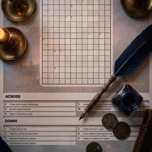 Harry Potter Crossword Puzzles Digital Download, 50 Wizarding World Activity Sheets, Magical School Supplies Trivia, Potterhead Gift