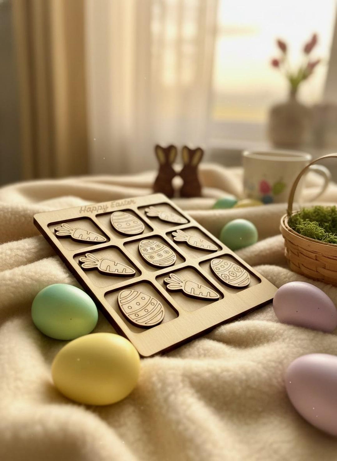 Easter Tic Tac Toe Game, Carrot Egg Laser Cut File (digital Download ...