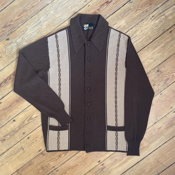 Vintage 60s mod Italian knit shirt rat pack rockab