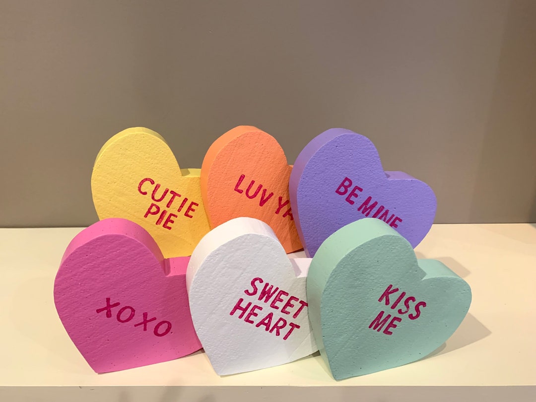 Large Conversation Hearts Styrofoam Conversation Hearts Etsy