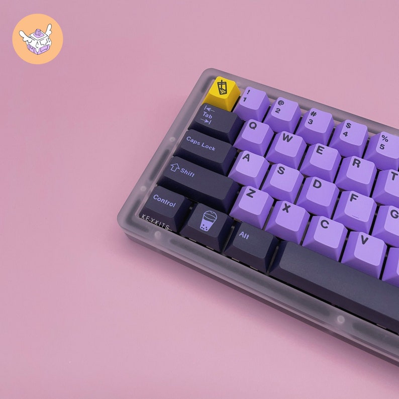 Taro Boba Bubble Tea KeyCap Set - 145 Piece Cherry Profile PBT Subdye 