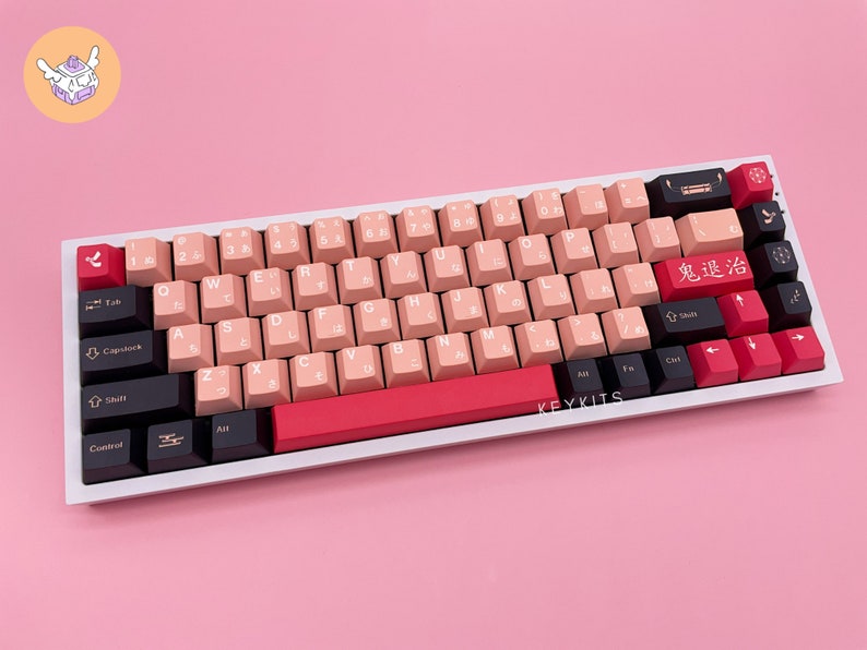 Demon Girl Themed Keycap Set - 129 Piece Cherry Profile PBT Subdye 