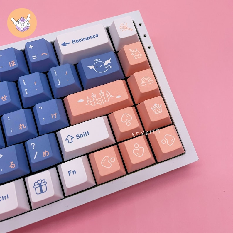 Cotton Candy Cloud Theme Keycap Set - 129 Piece Cherry Profile PBT Subdye 