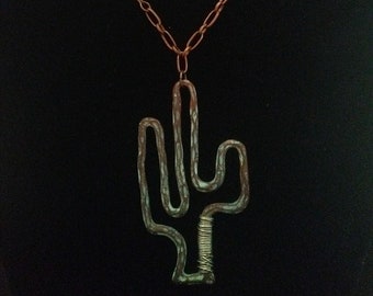 SALE Copper Desert Cactus Turquoise Necklace Set SALE Copper Desert Cactus Turquoise Necklace Set