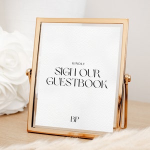 Modern Wedding Sign Template, Bar Menu Sign, Wedding Guestbook Sign, Reception Template, Canva, Fully Editable, Instant Access - BELLEZA