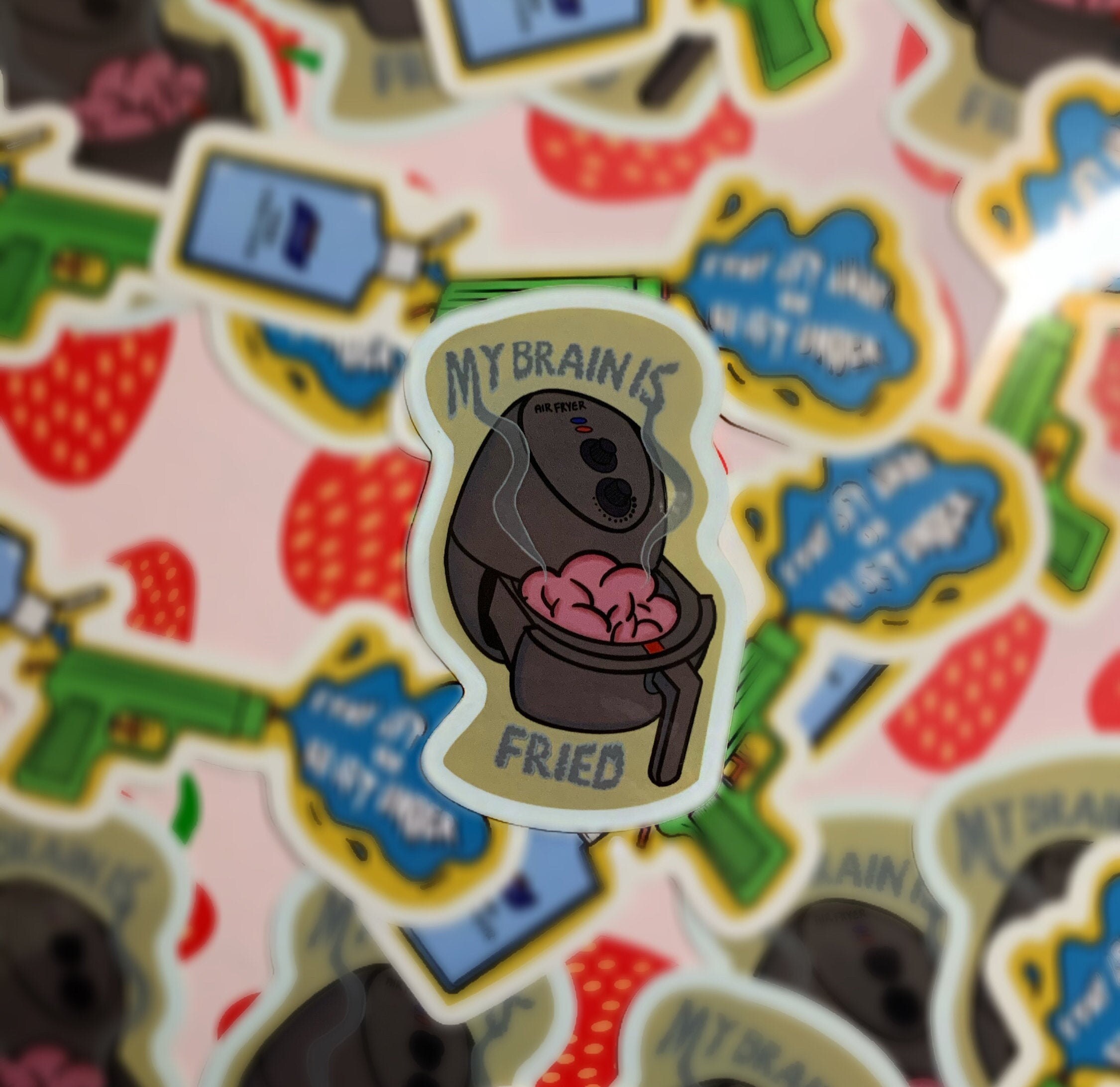 My Brain Is Fried Sticker Etsy